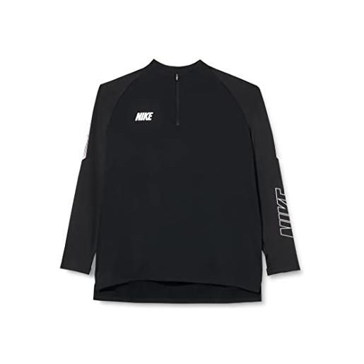 Nike m nk dry sqd dril 19 t-shirt a manica lunga, uomo, black/white/white, 2xl