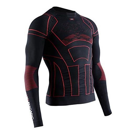 X-Bionic moto energizer 4.0, strato base camicia funzionale uomo, opal black/signal red, m