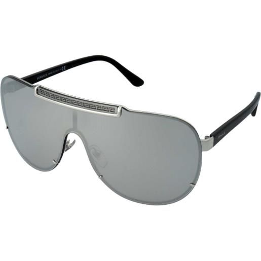 Versace ve2140 10006g | occhiali da sole graduati o non graduati | prova online | unisex | metallo | mascherina | argento | adrialenti