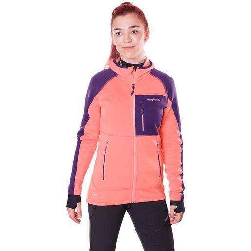 Trangoworld trx2 stretch pro hoodie fleece arancione l donna