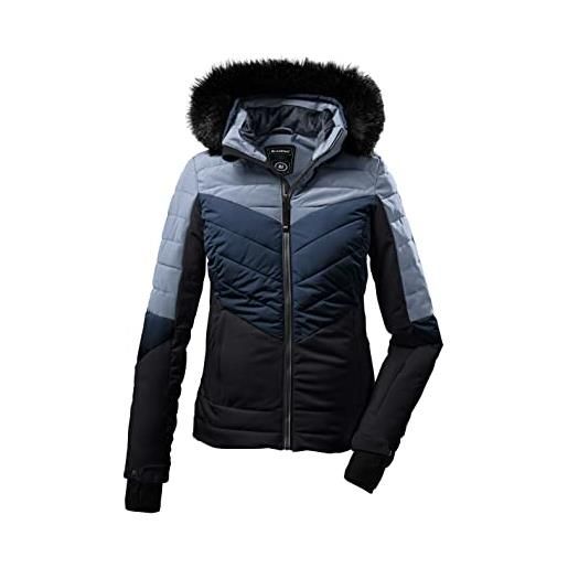 Killtec women's giacca trapuntata/giacca da sci con cappuccio staccabile con zip e paraneve ksw 250 wmn ski qltd jckt, light steel blue, 42, 37577-000