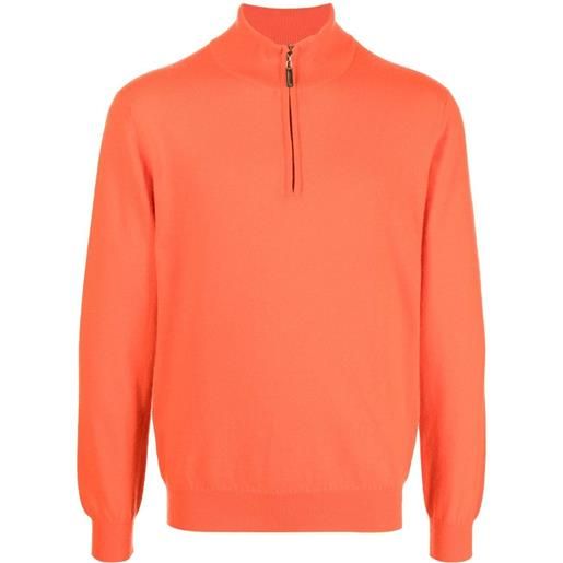 Leathersmith of London maglione con mezza zip - arancione