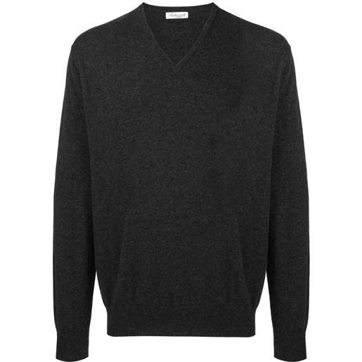 Leathersmith of London maglione con scollo a v - grigio