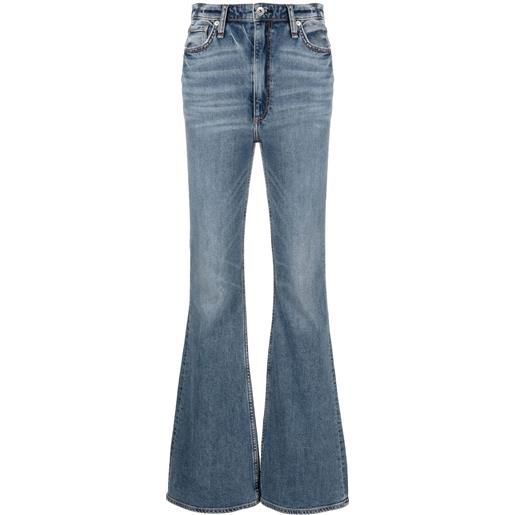 rag & bone jeans svasati a vita alta - blu