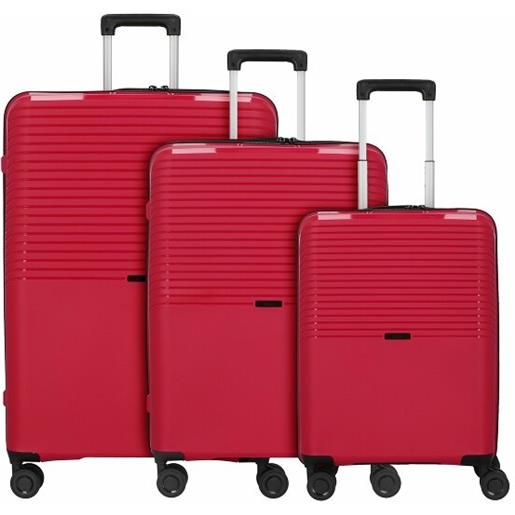 d&n travel line 4000 set di valigie a 4 ruote 3 pz. Rosso