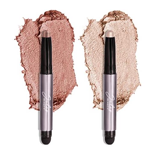 Julep eyeshadow 101 crème to powder waterproof eyeshadow stick duo, pearl shimmer e rose shimmer