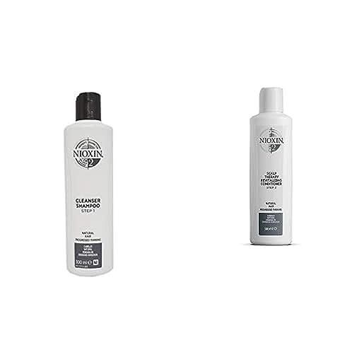 Nioxin shampoo sistema 2 per capelli naturali assottigliati - 300 ml + system 2 conditioner scalp revitaliser fine hair 300 ml