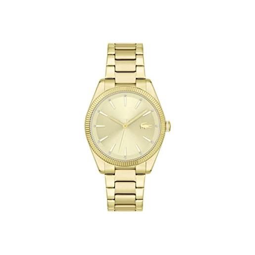 Lacoste orologio analogico al quarzo da donna con cinturino in acciaio inossidabile dorato - 2001240