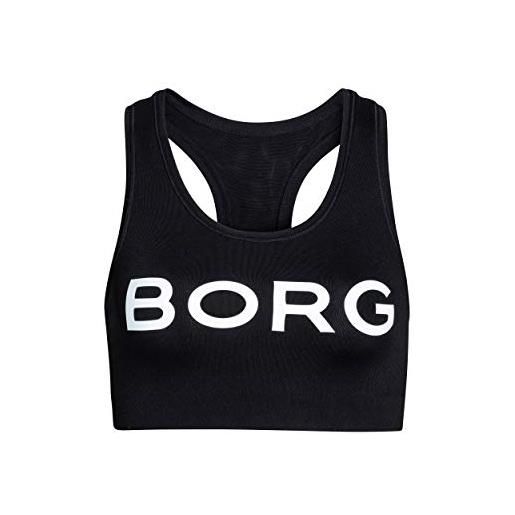 Björn Borg solids shelby reggiseno sportivo da donna, nero, bianco, xs