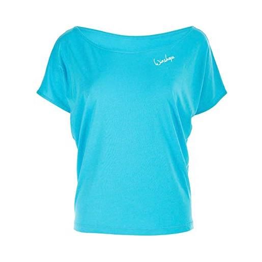 Winshape damen ultra leichtes modal-kurzarmshirt mct002, dance style, fitness freizeit sport yoga workout, camicia a maniche corte donna, cielo-blu, xl