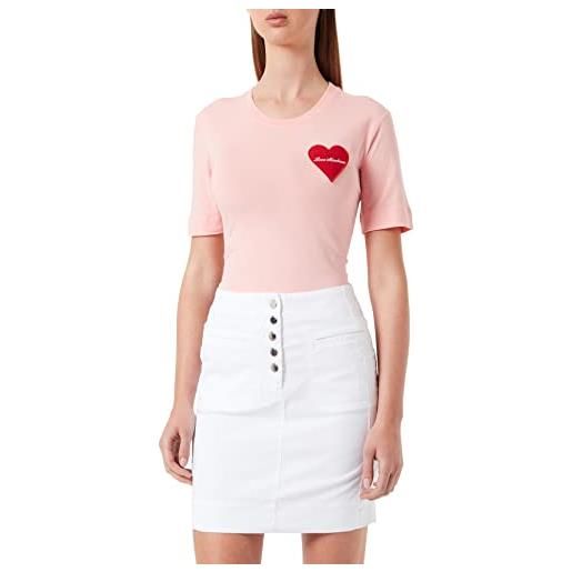 Love Moschino garment dyed miniskirt gonna, optical white, 40 da donna