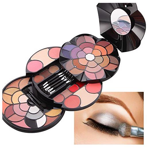 RoseFlower palette di ombretti ombretto multicolore make-up pallete palette professionale per occhi push-pull rotazione petali set trucco multifunzione