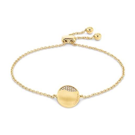 Calvin Klein braccialetto a catena da donna collezione minimal circular con cristalli - 35000135