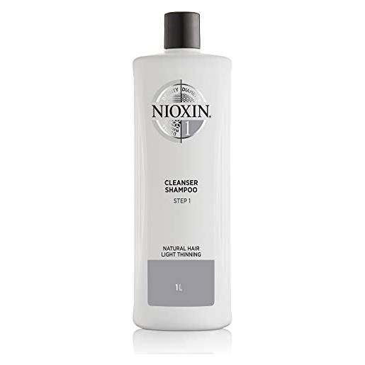 Nioxin shampoo sistema 1 per capelli naturali leggermente assottigliati, formato convenienza - 1 l