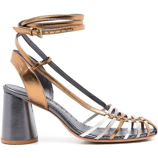 Sarah Chofakian sandali con cinturini lupita metallizzati - effetto metallizzato