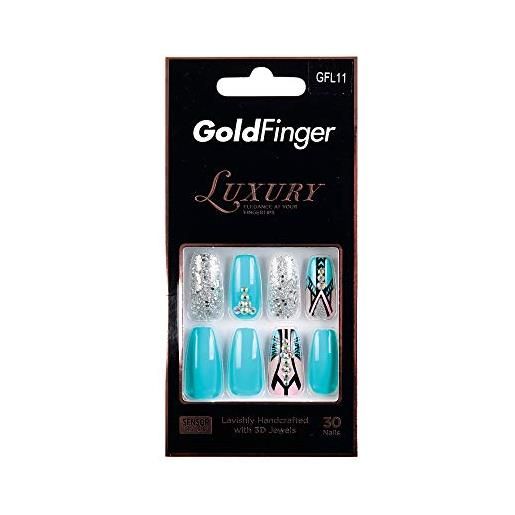 Kiss gold. Finger lussuose unghie 3d lavorate a mano gfl11