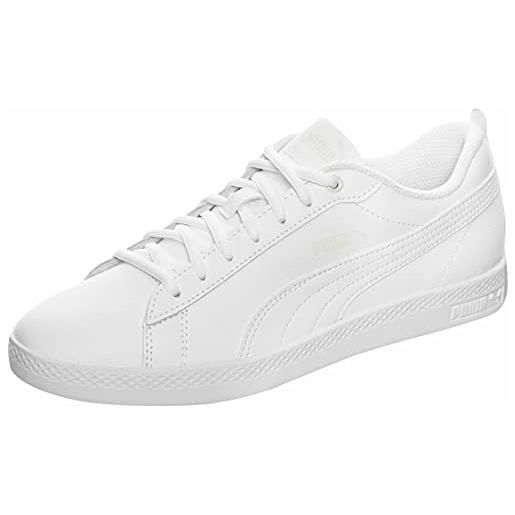 PUMA smash wns v2 l, sneaker donna, bianco (white black), 39 eu