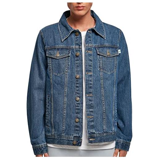 Urban Classics organic basic denim jacket giacca, mid indigo washed, xl uomo