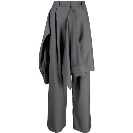 Goen.J pantaloni dritti con design a strati - grigio