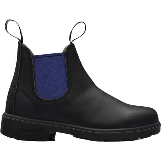 BLUNDSTONE #580 kids black & blue leather stivaletti tempo libero junior