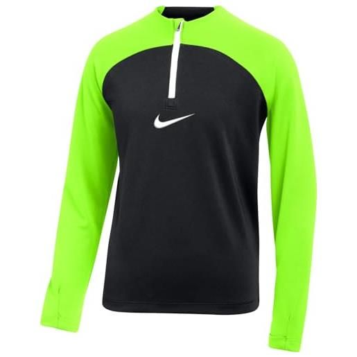 Nike y nk df acdpr dril top k maglia a maniche lunghe, nero/volt/bianco, 12-13 anni unisex-bambini e ragazzi