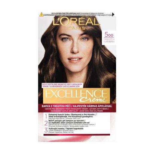 L'Oréal Paris excellence creme triple protection tinta capelli 48 ml tonalità 500 natural brown per donna