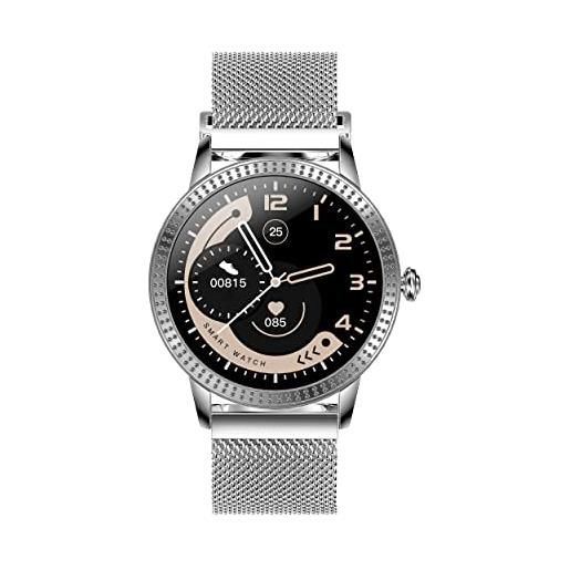 DCU TECNOLOGIC jewel smartwatch smart watch lega di zinco ultra leggera e sottile touch screen da 1,08 alta definizione ips colore argento