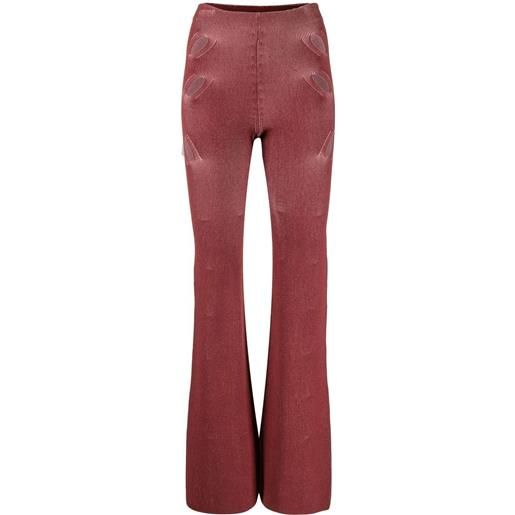 Dion Lee pantaloni lock con spacco - rosso