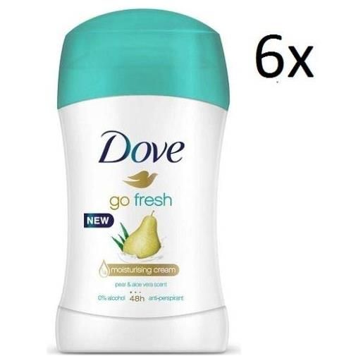 Dove 6 x Dove go fresh 30 ml deodorante deodorante stick lampadina e aloe 48 ore antitraspirante