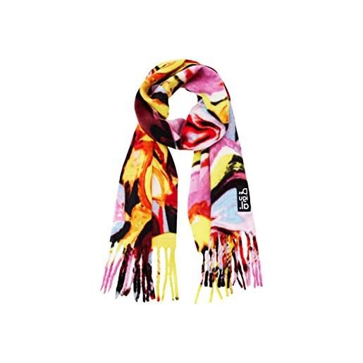 Desigual scarf_inca cork fur 8001 golden haze, set di accessori invernali donna, giallo. , taglia unica