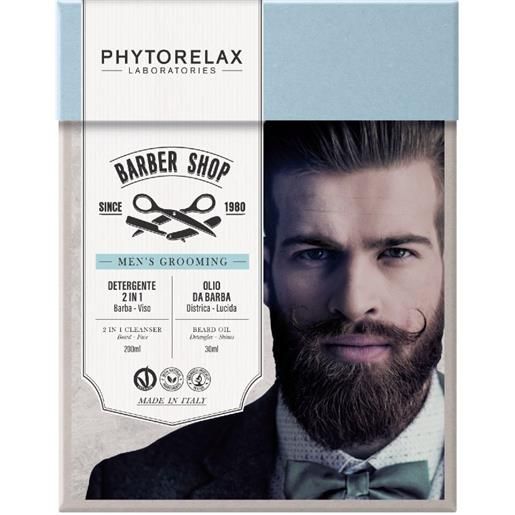 PHYTORELAX cofanetto barber shop - detergente viso 200 ml + olio barba 30 ml
