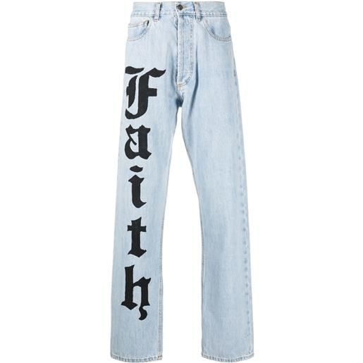 Faith Connexion jeans dritti con stampa - blu