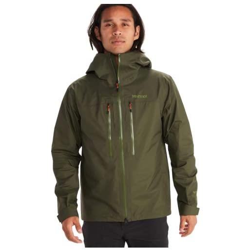 Marmot uomo kessler gore-tex jacket, giacca impermeabile, mackintosh antivento per il ciclismo, giacca antipioggia hardshell traspirante, nori, s