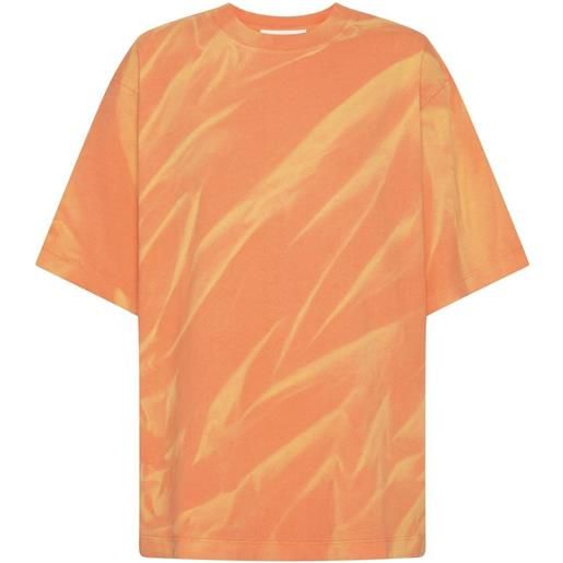 Dion Lee t-shirt con effetto stropicciato - arancione