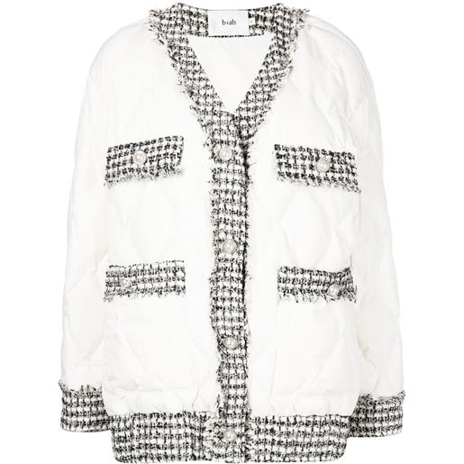 b+ab giacca in tweed trapuntata - bianco