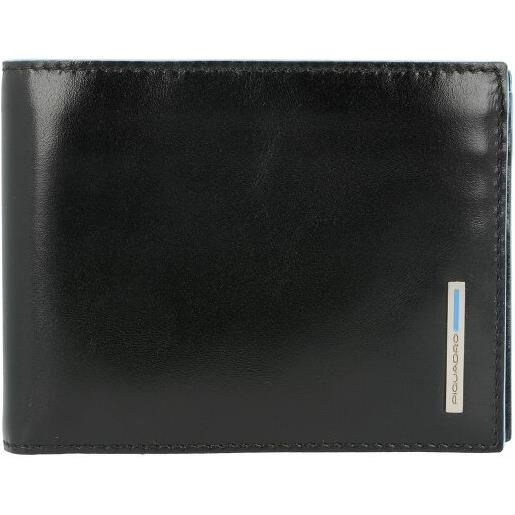 Piquadro portafoglio quadrato in pelle blu 12,5 cm nero