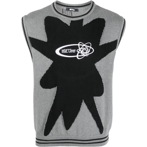 MSFTSrep maglione smanicato con ricamo - nero