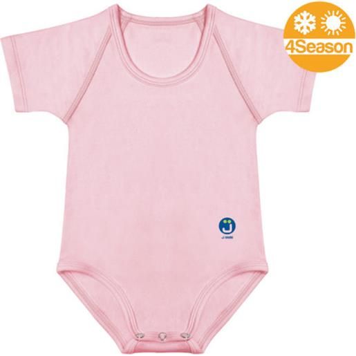 J Bimbi body taglia unica 0-36 mesi per neonato e bimbo in cotone bio 4season rosa jbimbi