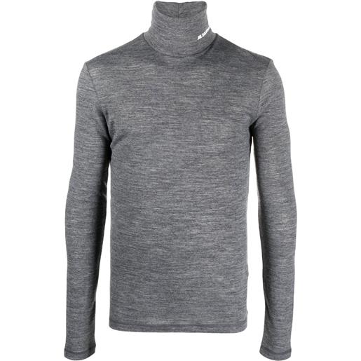 Jil Sander maglione a collo alto con stampa - grigio