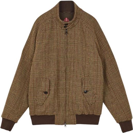 BARACUTA giacca g9 english wool uomo prince of wales brown