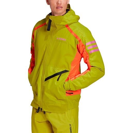 Adidas terrex utilitas rain jacket verde s uomo