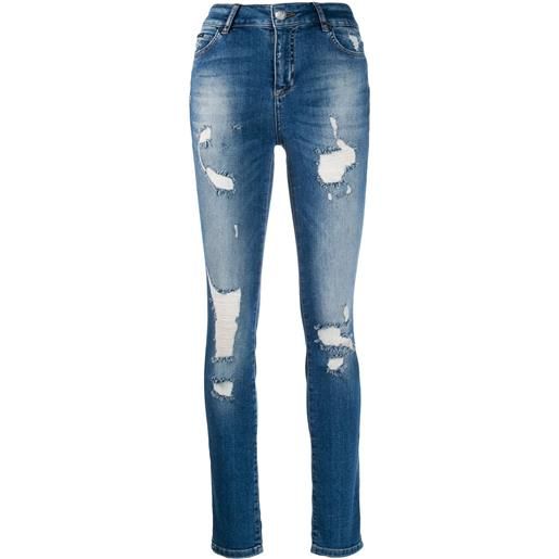 Philipp Plein jeans skinny effetto vissuto - blu
