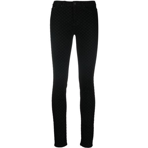 Karl Lagerfeld jeans skinny con logo floccato - nero