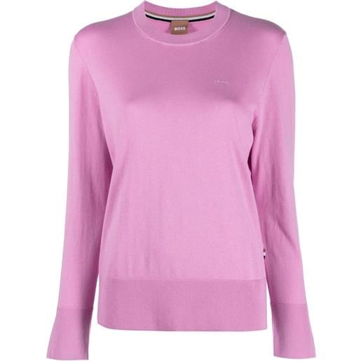 BOSS maglione con ricamo - rosa