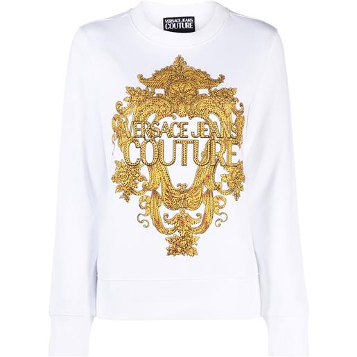 Versace Jeans Couture t-shirt a maniche lunghe con stampa - bianco