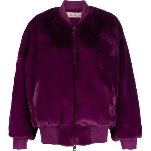 Blanca Vita bomber in finta pelliccia - viola