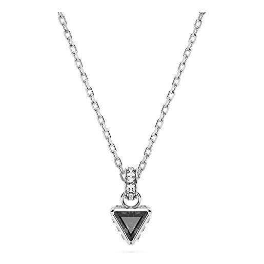 Swarovski stilla collana pendente, con cristalli e zirconiaSwarovski con taglio a triangolo, placcato in tonalità rodio, grigio