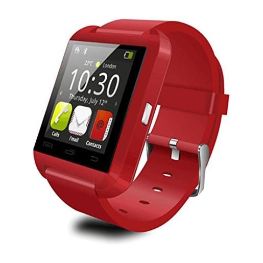 iTecoSky smartwatch da donna/uomo sport bluetooth smart watch bracciale orologio da polso sport fitness tracker pedometro per i. Phone ios android phone smartwach pk (rosso)