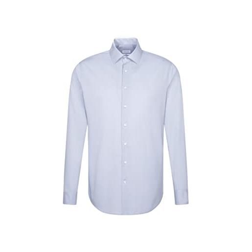 Seidensticker herren business slim fit - bügelfreies, schmales hemd mit kent-kragen - langarm - 100% baumwolle camicia formale, blu (mittelblue 16), 41 uomo