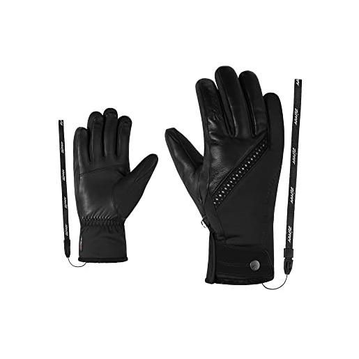 Ziener kalma - guanti da sci da donna, per sport invernali, gore-tex infinium, extra caldi, nero, 6